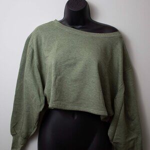 NWT Free People Zuma Sweatshirt - Army Green - Size - S/M